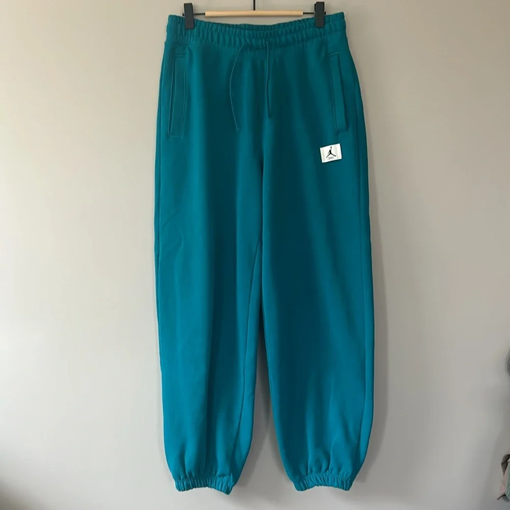 Nike Air Jordan Flight‎ Loose Fit Joggers Sweatpants Sz S Teal Jade Green
